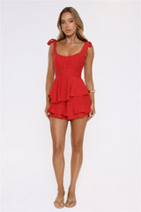 Crimson Mini Dress Red