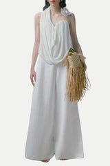 Balene Flower Asymmetric Ruched Top