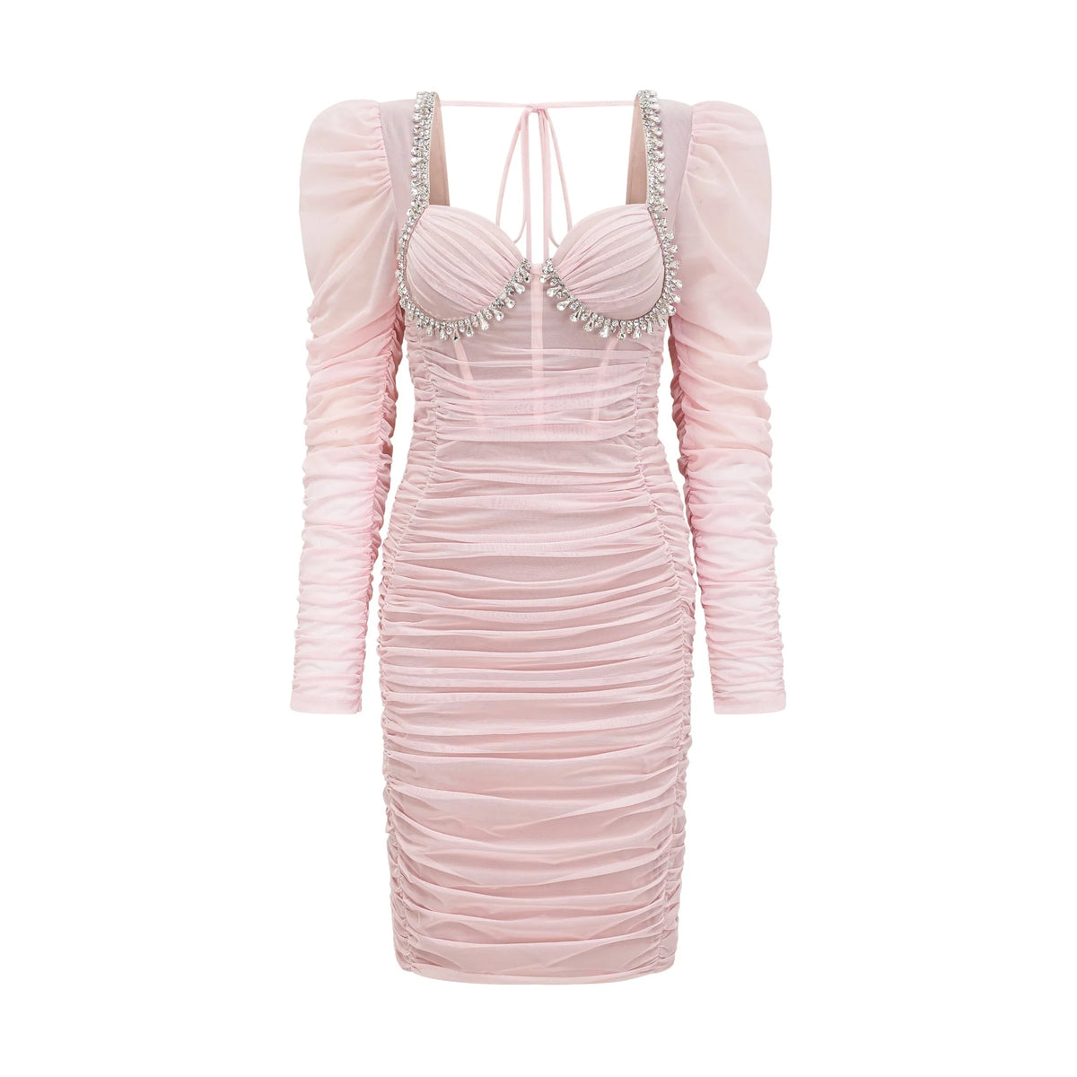 Eloite pink mesh midi dress