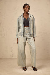 Irina light-blue rhinestone denim matching set