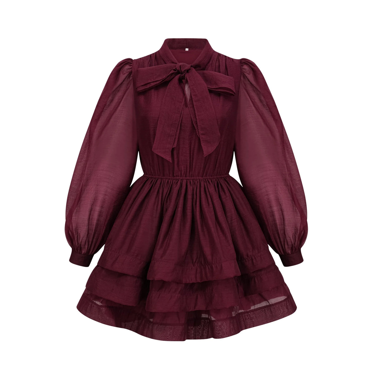 Élodie tiered flared mini dress in Red