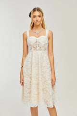 Gaia embroidered corset midi dress
