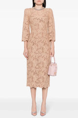 Acotas Lace Crystal-embellished Midi Dress - Nude