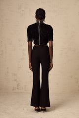 Annamaria bow-embellished furry cropped top