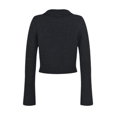 Fatoumata black waffle-knit jacket & skirt matching set