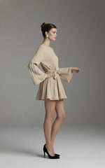 Elegant Pleated Flare Mini Dress