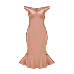 Clémence bustier-style fitted midi dress