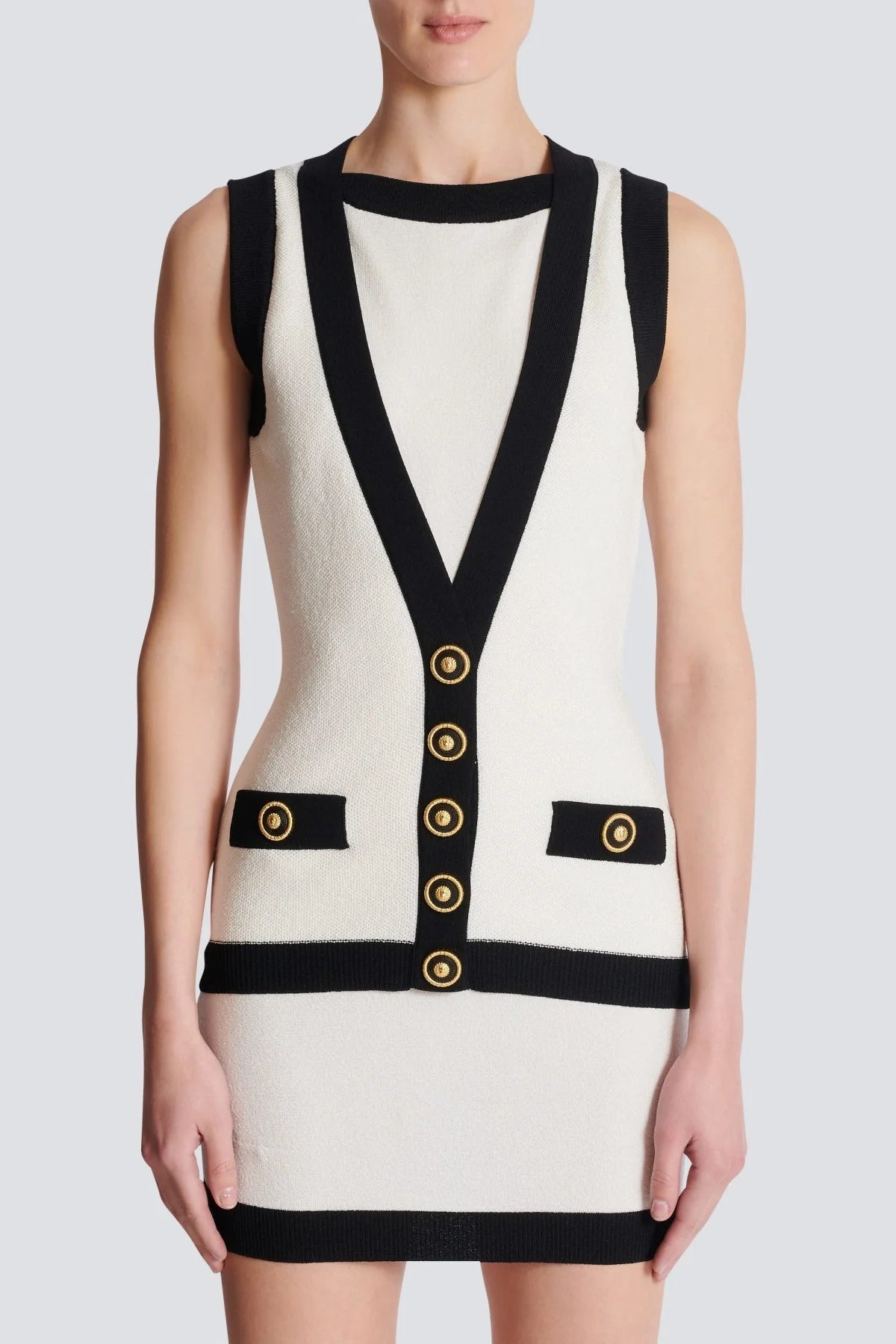 Aliphine Two-tone Mini Bandage Dress