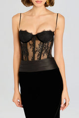 Christena Lace Corset Velvet Maxi Dress