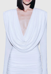 Linus V-neck Draped Backless Maxi Dress