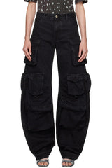 Kynlee Cargo Denim Jeans - Black
