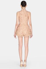 Barron Lace Jacquard Fringe Jumpsuit