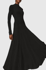 Dodiya Wavy-pattern Lace Maxi Dress - Black