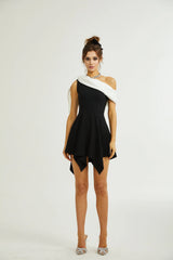 Émeline asymmetric mini dress