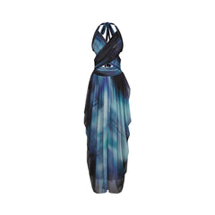 Céleste ombre-print pleated maxi dress