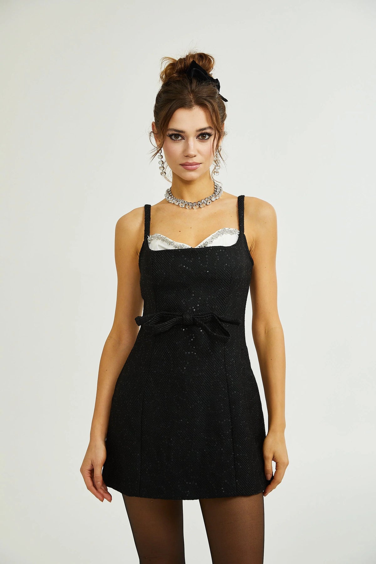 Amore crystal sequinned dress