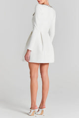 Lilay Diamante Square Collar Mini Bandage Dress - White