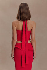 Samira Halter Knit Twist Top