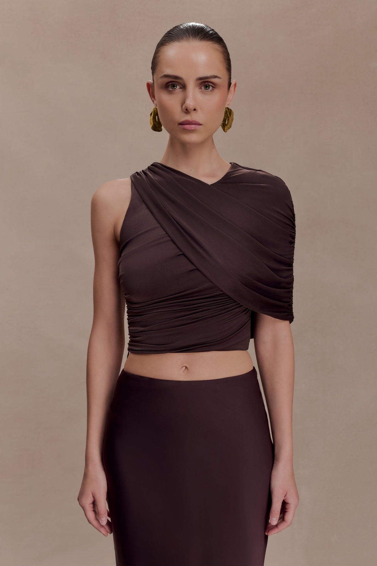 Adrienne One Shoulder Slinky Top