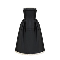Felisara black bowknot midi dress