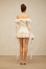 Désirée white off-shoulder embroidered mini dress