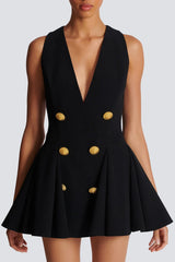 Makia Pleated Flared  Mini Dress