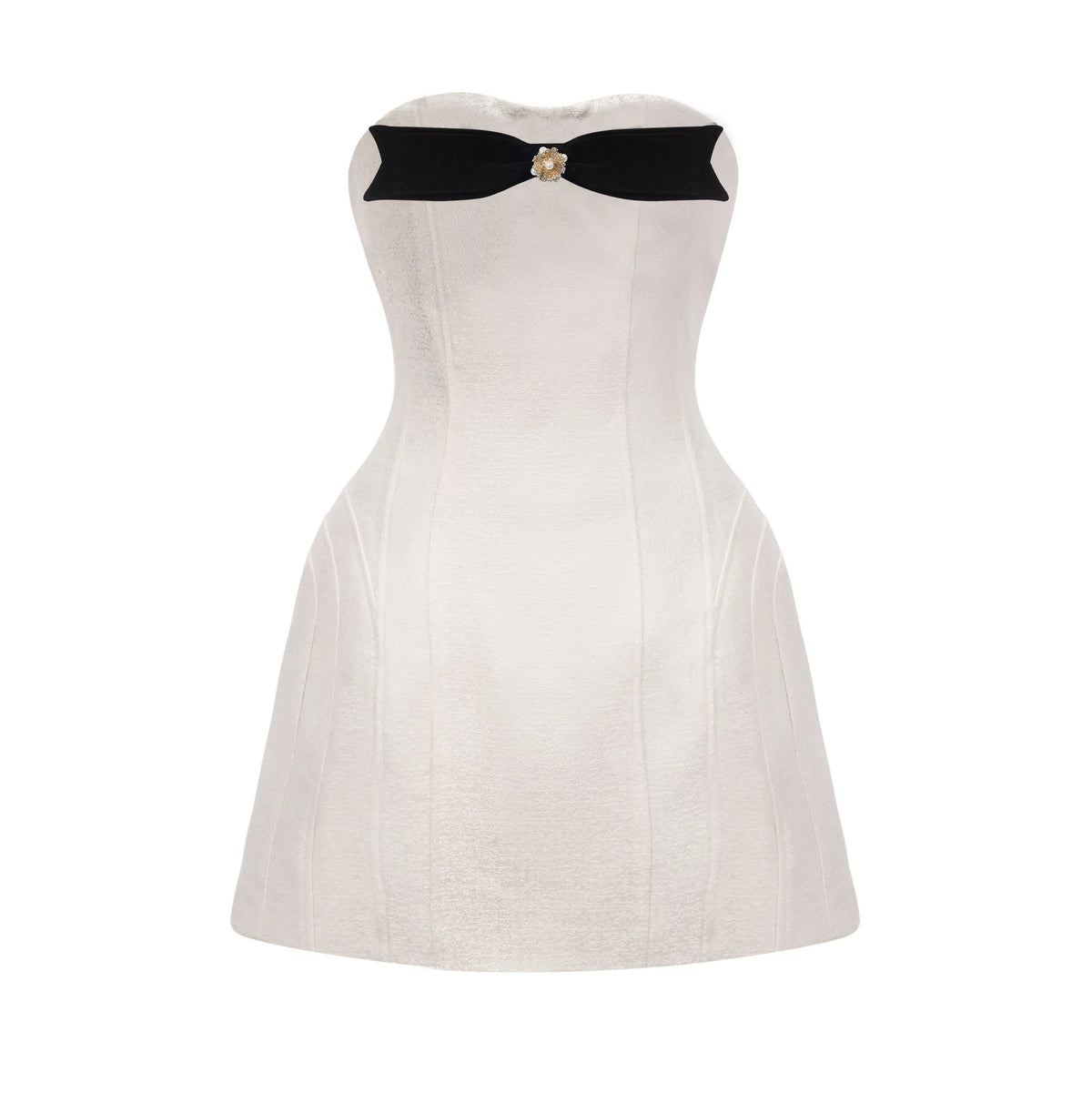 Araminta bow-detail off-shoulder mini dress