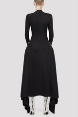 Eorkone Symmetric Draped Maxi Dress - Black