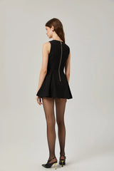 Amira double-breasted flared mini dress