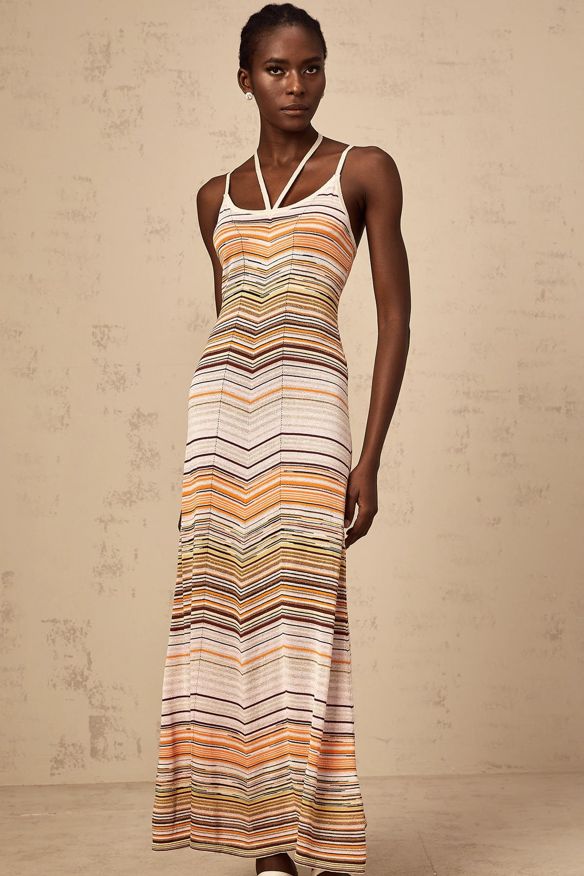 Chloé multicolor striped knit maxi dress