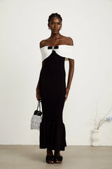 Éliane bow-detail ribbed maxi dress