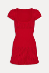 Eliza Knit Mini Dress - Cranberry
