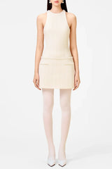Abene Sleeveless Beaded Embellished  Knit Mini Dress