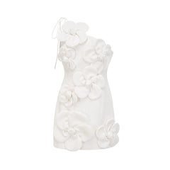 Liane floral off-shoulder mini dress in White