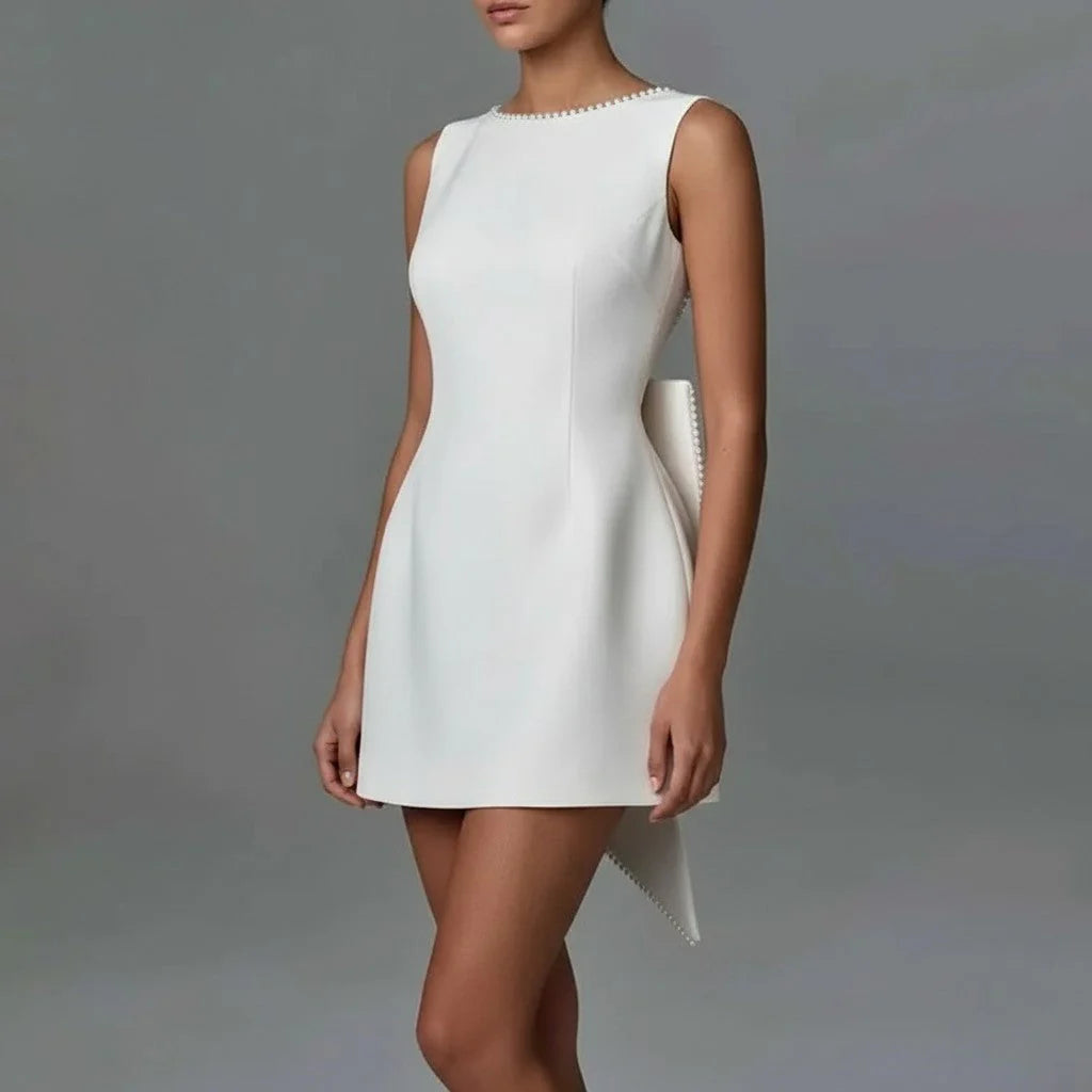 Backless Bow Mini Dress