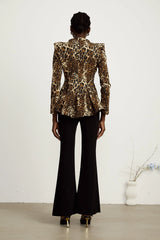 Colette leopard-print double-collar jacket
