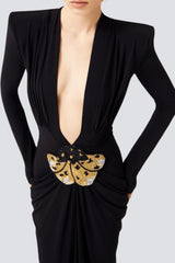Agata V-neck Ruched Maxi Dress