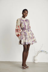Margaux floral-print shirt & skirt matching set