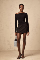 Bérénice black sequined top & skirt matching set