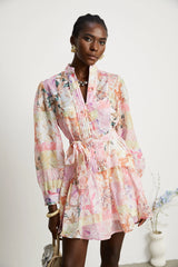 Honorine floral-print flared mini dress