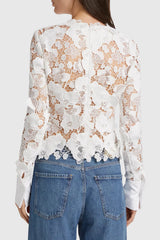 Cavallo Guipure Lace Long Sleeve Blouse