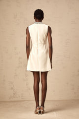Babette white crystal-embellished mini dress