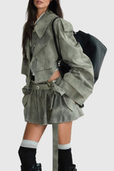 Kaitlyn Print Deconstruct Trench Two Piece Set
