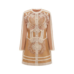 Aurore cut-out lace peplum mini dress