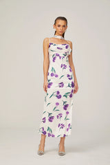 Gitta floral scarf-design midi dress