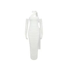 Gia white mesh gloves dress