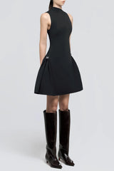 Eorkone Symmetric Draped Mini Dress - Black