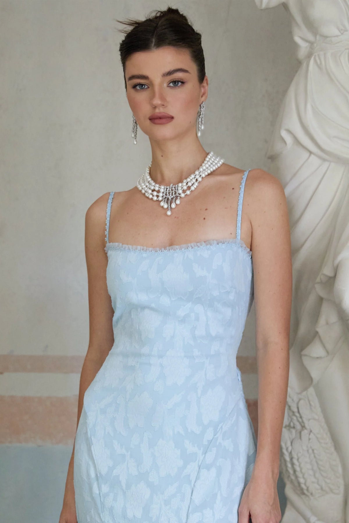 Catherine zircon pearl layered necklace