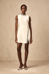 Babette white crystal-embellished mini dress