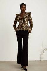 Colette leopard-print double-collar jacket